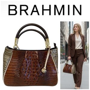 Brahmin Ruby Pecan Azuma Melbourne Satchel Bag